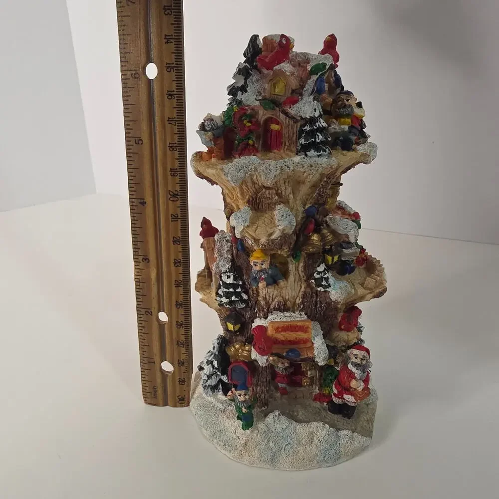 Vintage Jaimy Santa's Workshop 6.5in Resin Elf Tree House Christmas Figurine
